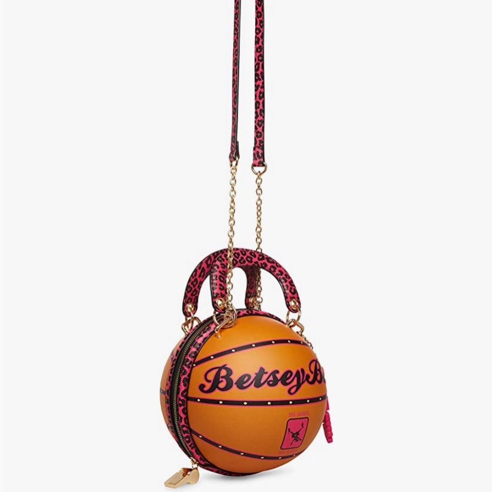 Betsey Johnson Leopard Basketball Kitsch Shoulder Bag Satchel NWT - Picture 14 of 15